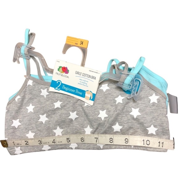 FRUIT OF THE LOOM GIRLS 2 PK COTTON CROP STAGE 1, BEGINNER BRAS size 34 - Picture 6 of 12